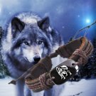 1pcs Wolf 8 Vintage Braided Woven Rope Leather Unisex Bracelet Yak Bone Carved Logo