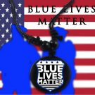 Blue Lives Matter3 Vintage Braided Woven Rope Leather Unisex Necklace Yak Bone Carved Logo