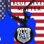 Blue Lives Matter4 Vintage Braided Woven Rope Leather Unisex Necklace Yak Bone Carved Logo