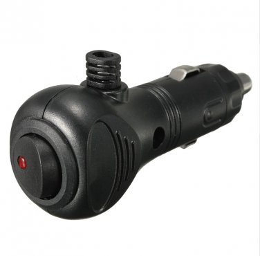 New 12V Male Car Cigarette Lighter Socket Plug Charger Connector LED On Off Switch