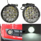 New 2Pcs 12V 18 LED Round Car Driving Daytime Running Light DRL Fog Lamp Bright White Car LED