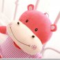 Children Plush Stuffed Toy Hippos with strip clothes Baby Kids Toy (RED)