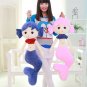 Children Plush Stuffed Toy Mermaid beauty fish Baby Kids Toy (Blue)