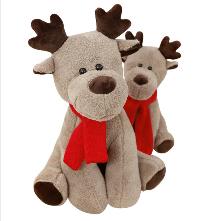 28cm Simulation Christmas Elk Plush Toy Stuffed Soft Deer ...