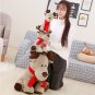 28cm Simulation Christmas Elk Plush Toy Stuffed Soft Deer Xmas Home Decoration Ornaments