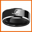 MIAMI DOLPHINS FOOTBALL CHAMPIONSHIP TEAM BLACK STAINLESS STEEL MEN RING