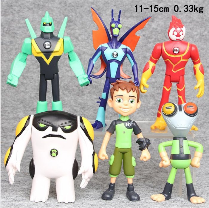 6 pcs/set Cartoon Ben 10 PVC Action Figures Toys Dolls Child Gift ...