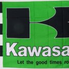 20x30cm Kawasaki Green Checkered Indoor Outdoor Banner Flag metal holes Flag