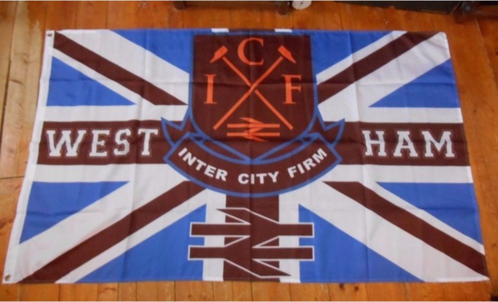 90x150cm WEST HAM UNITED ICF INTER CITY FIRM 3 X 5 UNION JACK Large ...