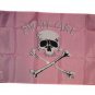 40x60cm Jolly Roger Pirate Girl Pink Skull Polyester Outdoor Banner Flag