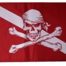 JR Pirate Diver Down Skull Crossbones College Nylon Indoor Outdoor Flag 3' x 5' Custom Flag