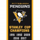 Pittsburgh Penguins 2017 Stanley Cup Champion Flag 3X5FT Banner NHL flag (STA)
