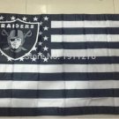 3x5 FT Oakland Raiders US flag with star and stripe Banner 100D Polyester 50 pcs/lot