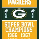 GREEN BAY PACKERS SUPER BOWL CHAMPIONS FLAG polyester digital print banner