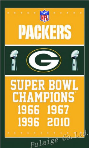 GREEN BAY PACKERS SUPER BOWL CHAMPIONS FLAG polyester digital print banner