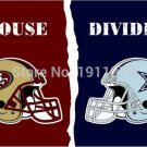 3x5 ft San Francisco 49ers PHelmet VS Dallas Cowboys PHelmet house divided flag