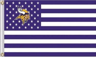 Minnesota Viking US flag with star and stripe 3x5 FT banner (STA)