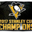 Pittsburgh Penguins 2017 Stanley Cup Champions Flag 3x5ft (STE)
