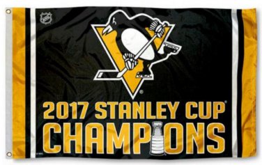 Pittsburgh Penguins 2017 Stanley Cup Champions Flag 3x5ft (STE)
