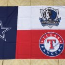 Dallas Cowboys Texas Rangers Dallas Mavericks Dallas 3 team flag 100D Polyester Flag