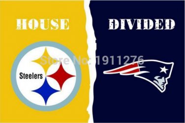 3x5 ft Pittsburgh Steelers VS New England Patriots house divided flag