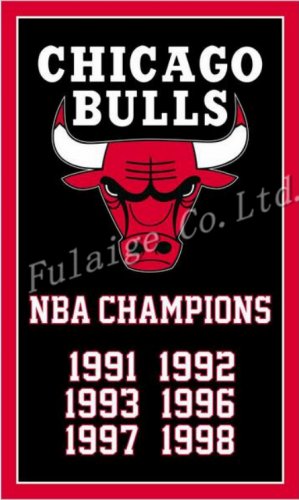 Chicago Bulls flag 3ftx5ft Banner 100D Polyester Flag metal Grommets Polyester Banner Flying