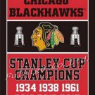 Chicago blackhawks flag, stanley cup, champions banner, NHL club polyster custom flag