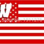 Wisconsin Badgers flag with us stars stripes 3ftx5ft Banner 100D Polyester Flag (STA)