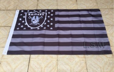 New style Oakland Raiders US flag with star and stripe 3x5 FT Banner 100D Polyester flag