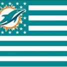 Miami Dolphins USA With Stars and Stripes Flag 3X5FT banner (STA)