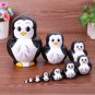 10pcs/Set Penguin Pattern Russian Matryoshka Nesting Doll Wooden Toy Gift Hand Painting