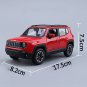 Red Jeep Renegade SUV Vehicles Sports Cars 1/24 Alloy Diecast Car Model Boys Gift Car Toys