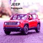 Red Jeep Renegade SUV Vehicles Sports Cars 1/24 Alloy Diecast Car Model Boys Gift Car Toys