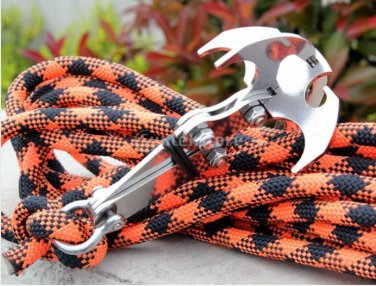 Stainless Steel Gravity Hook Carabiner Key Chain Magnet Foldable Grappling Climbing Claw Car
