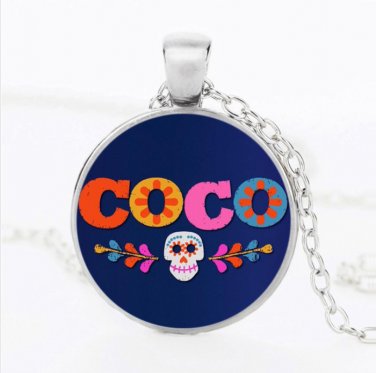 Movie Coco Pixar Figures Toys Coco Birthday Party Gift Alloy Pendants Keychain Necklace #4
