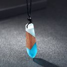 Handmade Wood Resin Necklaces & Pendants Long Adjustable Size Rope Chain Natural Wooden #5
