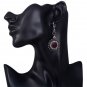 Resin Crystal Gem Clip On Earring For Women Blue and Red Colors Vintage Earring Flower #2