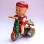 Adult Collection Retro Wind up toy Metal Tin Child ride tricycle Mechanical toy