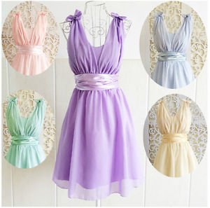 NEW Women Dress Girls Juniors Teen Chiffon Bow Tank Size XS S M Age 12-18 Formal