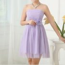 NEW Purple Bridesmaid Dress Strapless Girls Junior Teenager Tulle Chiffon Formal