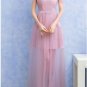 Cap Sleeve Long Sheer Tulle Bridesmaid Dress Pageant Dress Mini Lining One Size