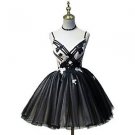 Hej!Fika Formal Evening Dress Black & White Spaghetti Pageant A-Line Princess