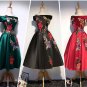 NEW Hej!Fika Classical Elegant Off the Shoulder Dress Satin A Line Flowers Print