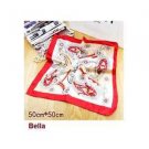 NWT Neckerchief Silk Scarf Red Paisley Printed All Seasons Squared 20*20in