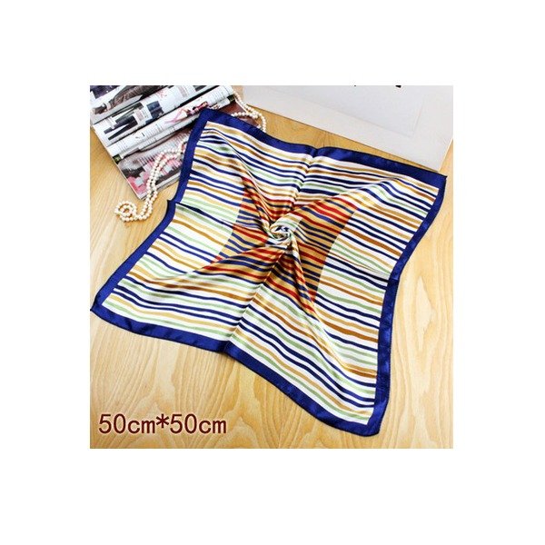 New Blue Bandana Faux Blend Silk Scarf Bank Uniform Fashion Squared 20*20in