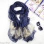 New Blue Bandana Faux Blend Silk Scarf Bank Uniform Fashion Squared 20*20in
