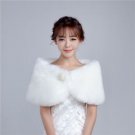 NWT Value Ivory Fur Shawl Bolero Bridal Wrap Pearls Brooch Wedding Prom Pageant