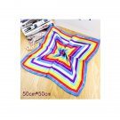 New Rainbow Bandana Neckerchief Silk Scarf Bank Uniform Fashion Squared 20*20in