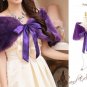 Size S-M Purple Grape Deluxe Wedding Wrap Faux Fur Bridal Shawl Bolero Shrug