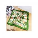 NWT Neckerchief Silk Scarf Bandanna Green Floral Print Square 20*20in 50*50cm